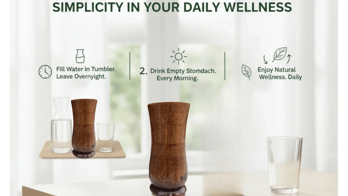 SugarCare Balance Wooden Water Glass (Natural Sugar Solution)