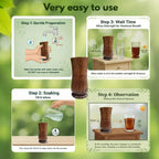 SugarCare Balance Wooden Water Glass (Natural Sugar Solution)